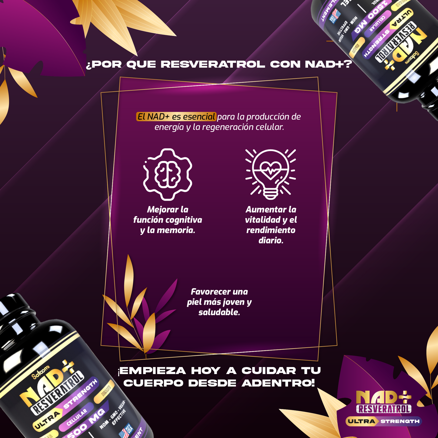 NAD + Resveratrol (X1 Sachet de Citrato de REGALO)