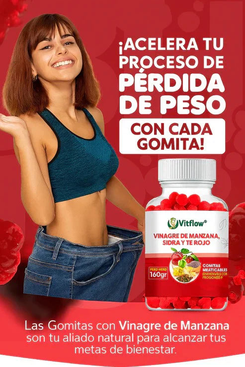 SlimGummies - Gomitas de Vinagre de Manzana con Té Rojo y Probióticos