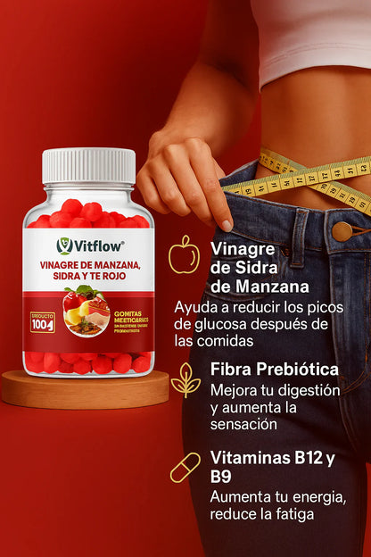SlimGummies - Gomitas de Vinagre de Manzana con Té Rojo y Probióticos