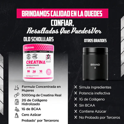 Creatina Old School para Mujeres – Más Energía, Más Fuerza, Más Resultados (240gr)